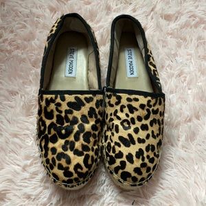 Steve Madden leopard platform espadrilles